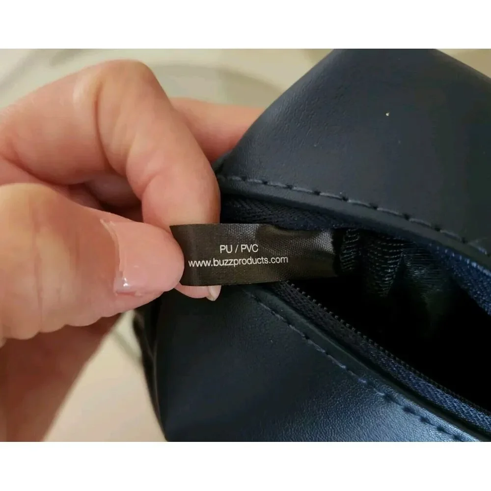COLE HAAN Blue PVC‎ Cosmetic Case Travel Pouch